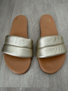 Beek Metallic Gold Padded Slide Sandals - Women